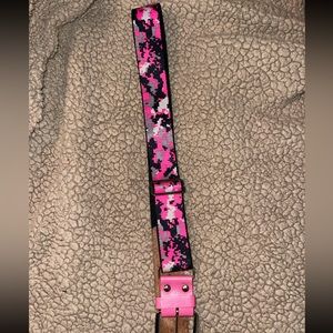 Pink camo softball belt